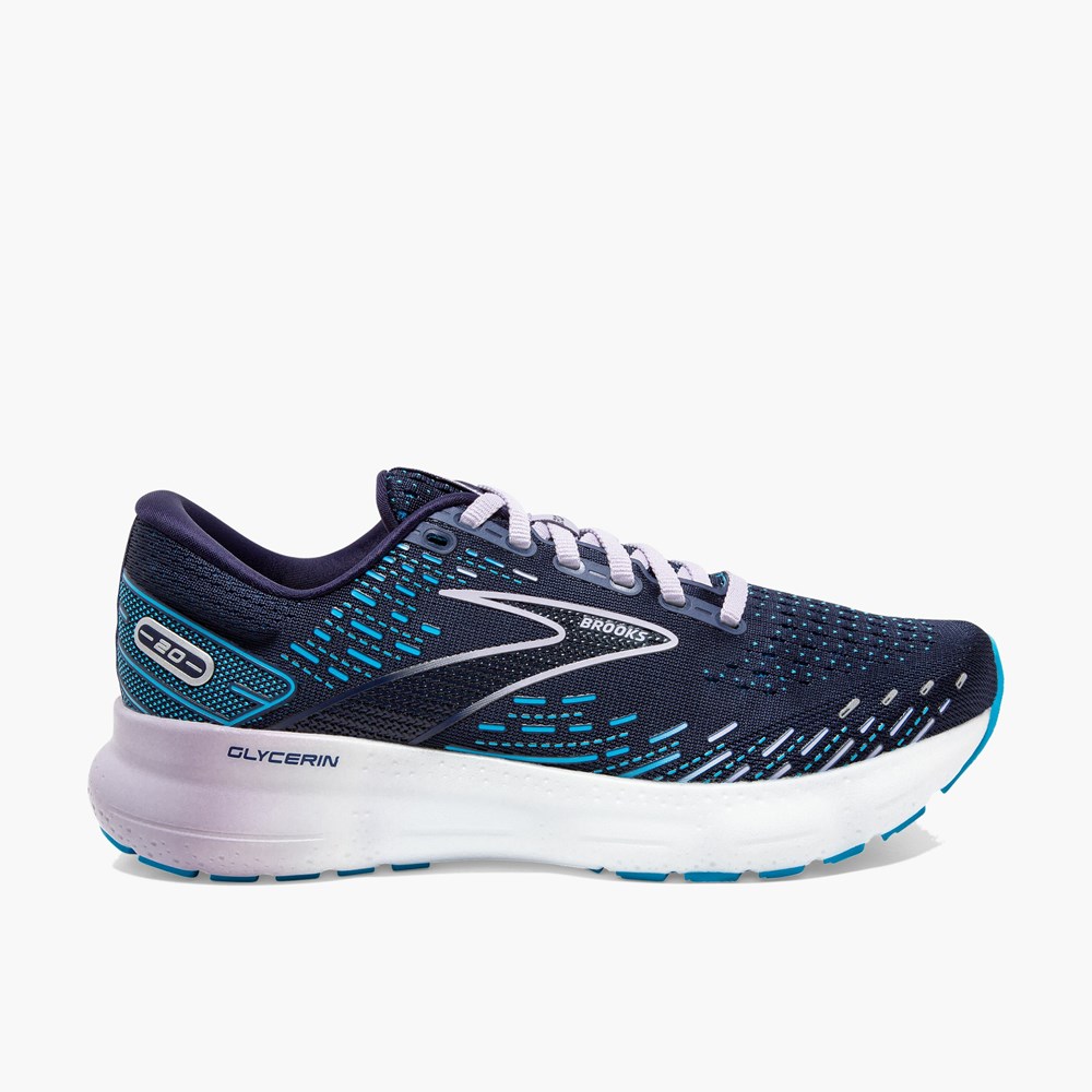 Chaussures Running Route Brooks Glycerin 20 Blanche Argent Femme | QZC-4451361